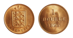 Guernsey, 1893 One Double, BU Sparkling Gem