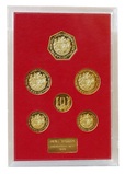 1973 Royal Wedding, 22ct, Gold-on-Silver 6-Medal Commemorative Set