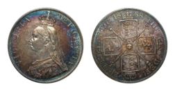 Double Florin, 1888 UNC, Attractively Toned