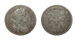 1683 Fourpence, NVF, very scarce