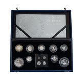 Pre-Owned 2006 Queen's 80th Birthday Collection "A Celebration in Silver" comprises thirteen coins struck in 0.925 sterling silver