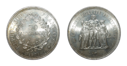 France, 1976 Silver 50 Francs, UNC