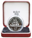 Saint Helena, 25 Pence 1973 East India Company 1673-1973 Silver Proof & Royal Mint Certificate FDC