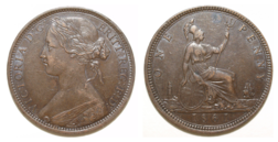 1861 Victoria Penny, with 6 over 8 in date, GVF to NEF, Believed to be finest known