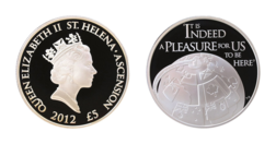 Saint Helena & Ascension Islands, 2012 Five Pounds Silver Proof Commemorate the Queen's Diamond Jubilee