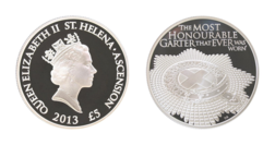 Saint Helena & Ascension Islands, 2013 Five Pounds Silver Proof Commemorate the Queen's Diamond Jubilee
