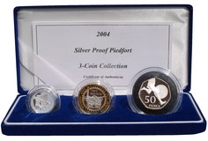 UK, 2004  Trio Silver Proof Piedfort Coin Collection, FDC