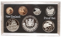 New Zealand, 1983 Proof Coin Year Set, 50th anniversary of Coinage. Outer Card missing otherwise, FDC