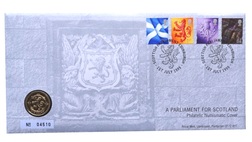 One Pound, 1999 'Rampant Lion' for Scotland  Cover, issued by the Royal Mint, Choice UNC