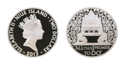 Niue, 2 Dollars 2013 Silver Proof, Rev: 60th Anniversary of the Coronation of Queen Elizabeth II. 68220