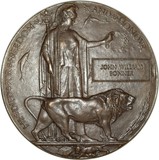 1914-1918 First World War Memorial Plaque, Silver Medal & Bronze Medal, awarded to JOHN WILLIAM BONNER