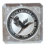 Australia, 1996 One Dollar Kookaburra in flight, 1oz troy 0.999 Silver sealed in Square Case as issued UNC