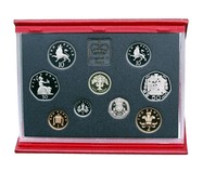 1992 Royal Mint Deluxe Red Leather Proof Year Collection & Certificate, FDC