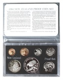 New Zealand, 1984 Proof Coin Year Set (7 Coins) with 0.925 Silver Dollar "Black Robin" plus Cent to Fifty Cents, FDC