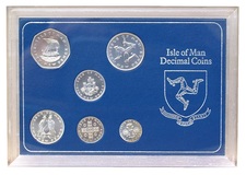 Isle of Man, 1975 Decimal coin set, BU Standard Quality in Sterling Silver, in Case only otherwise BU