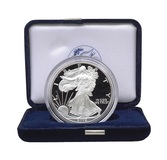 US, 2002 One Dollar Silver Proof American One Ounce Silver Eagle, Boxed with Certificate FDC