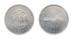 South Africa, 1960 5 Shillings, 50th Anniversary - South Africa Union, GVF
