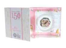 Beatrix Potter, 2016 Mrs. Tiggy-Winkle UK 50p Silver Proof coin, Boxed with all paper-work