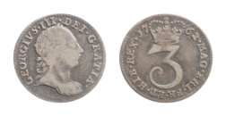 1762 Threepence, F/GF