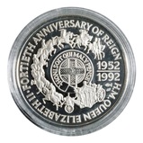 Western Samoa, 1992 $10 Fortieth Anniversary of Reign Queen Elizabeth II. Silver Proof in Capsule & Certificate aFDC