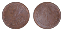 Ceylon, 1914 Cent, GVF/nEF