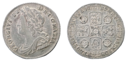 1739 Sixpence, VF/GVF