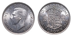 1945 Half crown, Mint Lustre obv bag marks aUNC 535