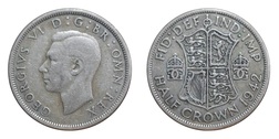1942 George VI Silver Half crown, Fine 63990