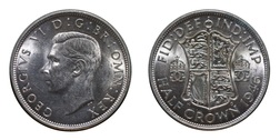 1946 George VI Silver Half crown, aUNC