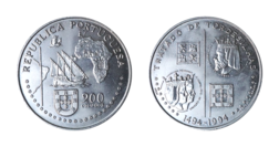 Portugal, 200 ESCUDOS 1994 'Treaty of Tordesilhas' Copper-Nickel, UNC
