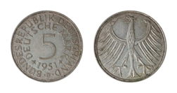 Germany - Federal Republic, 1951D Silver 5 Mark, VF