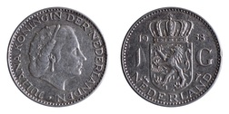 Netherlands, 1958 Silver 1 Gulden, VF Reverse Scratch