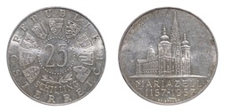 Austria, 1957 Silver 25 Schilling, EF