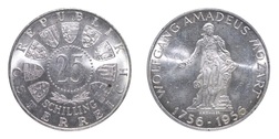 Austria, 1956 Silver 25 Schilling, aEF