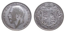 1924 George V Silver Half crown, F/GF Scarce 28004