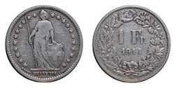 Switzerland, 1914 B Silver Franc, Fine
