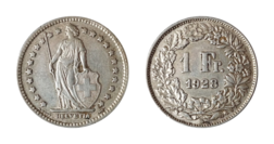 Switzerland, 1928B Silver Franc, VF+