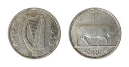 Ireland, 1939 Silver Shilling, aVF