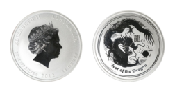 Australian, 2012 Half Ounce 0.999 Silver Lunar Coin 'Year of the Dragon' Choice UNC in Capsule