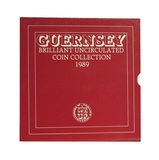 Pre-Owned, Guernsey 1989 Year Set, Brilliant Uncirculated Coin Collection (7 coins) Pound to Penny,  Second-hand clean UNC