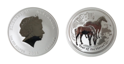 Australian, 1914 Dollar, One Ounce 0.999 Silver Coin Lunar "Year of the Horse" Choice UNC