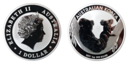 Australia, 2011 Dollar 'Koala 1oz 0.999. Fine Silver, UNC Encapsulated