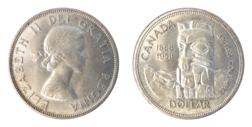 Canada, 1958 'British  Columbia' Silver Dollar, GVF