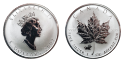 Canada, 2002 Five Dollars, 1oz Silver Maple Leaf with "Horse" privy mark UNC in Capsule