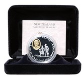 New Zealand, 20 Dollars, 1995 Silver Proof "Salute to Bravery" Boxed & Certificate FDC