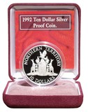Australia, 10 Dollars 1992 Silver Proof "Northern Territory"  Boxed & Certificate FDC.