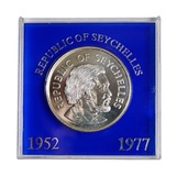 Republic of Seychelles, 25 Rupees 1977 Silver UNC in Pre-Owned plastic case