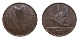 Ireland, 1935 Penny, GVF