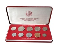 Republic of Malta, 1979 (10) Proof Coin Collection including the Silver One Pound, Cased with Certificate, Choice FDC