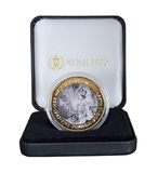 Tristan Da Cunha, Five Pounds 2015 Gold-Plated Silver Proof, Cased with Certificate of Authenticity